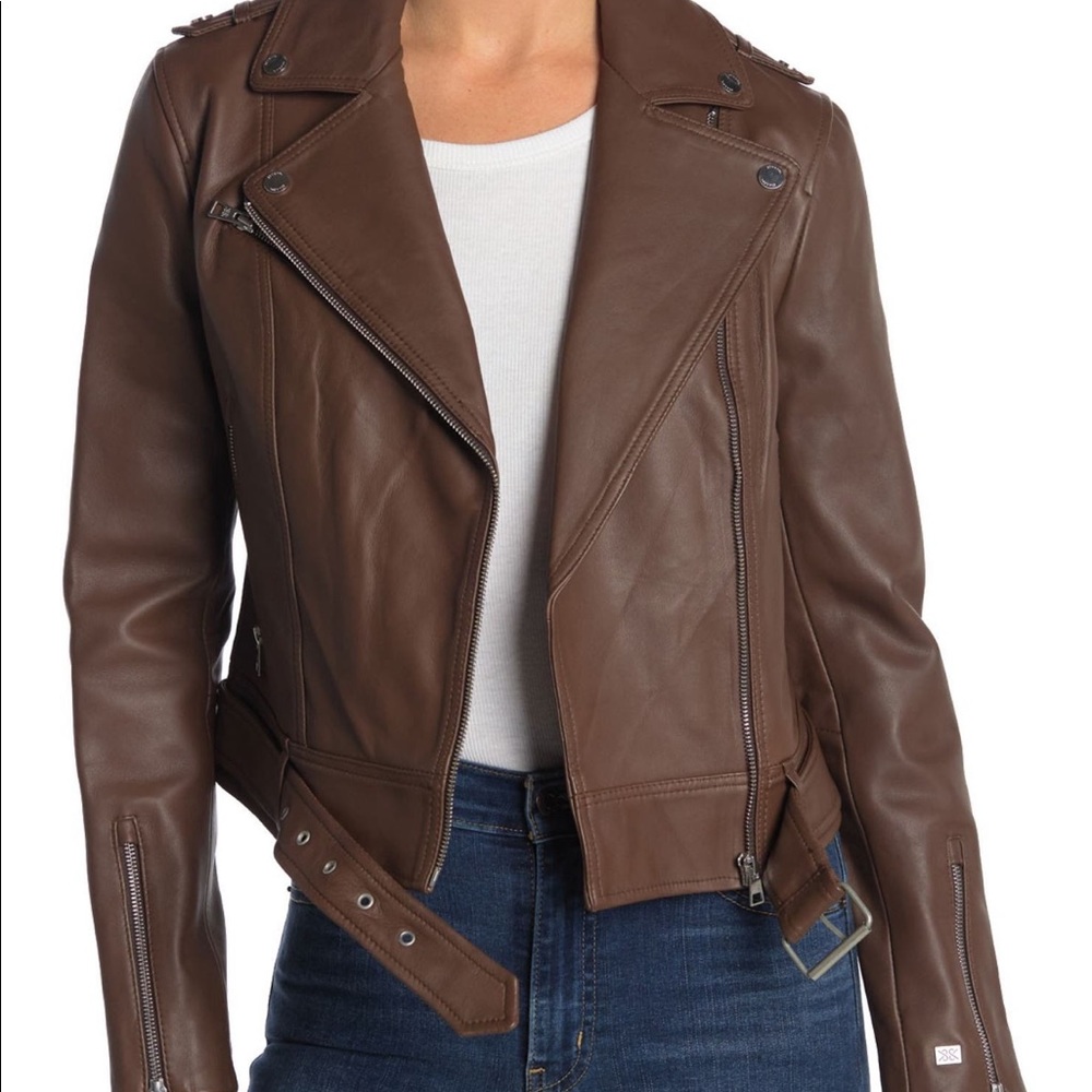 Soia & Kyo Leather Moto Jacket Size M